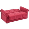 thumbnail image 6 of Ottomanson Convertible Sleeper Loveseat with Hidden Storage, Firm Seating, Burgundy, 6 of 6