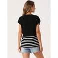 thumbnail image 5 of DARING DIVA Sleeveless Round Neck Striped Sweater Vest Cap Sleeve M Black, 5 of 7
