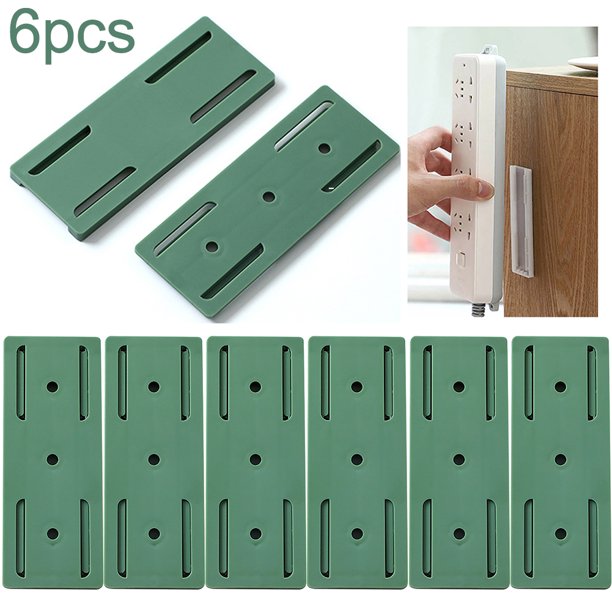Retenedor Enchufe Montado en La Pared Soporte Fijador Toma Corriente para El Sin Perforaciones (verde)