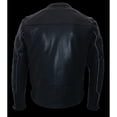 thumbnail image 5 of Milwaukee Leather MLM1545 Men's Quilted Pattern Triple Vent Black Leather Scooter Jacket 4X-Large, 5 of 10