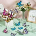 thumbnail image 4 of 48 piezas de decoraciones de mariposas 3D, 4 colores, PVC, mariposas artificiales para pared con pegatinas, manualidades para decoración de sala de estar y hogar., 4 of 6