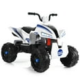 thumbnail image 1 of Costway Kids Ride On ATV 4 Wheeler Quad Spring Suspension w/ Lights&Music White, 1 of 10