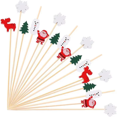 thumbnail image 4 of Christmas Fruit Sticks Santa Claus Disposable Bamboo Woven Toothpicks Buffet Paper Cups Cake Forks Party Decorations Toothpicks, 4 of 4
