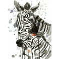 thumbnail image 2 of Jing, Jin 19x24 White Modern Wood Framed Museum Art Print Titled - Zebra Kiss, 2 of 4