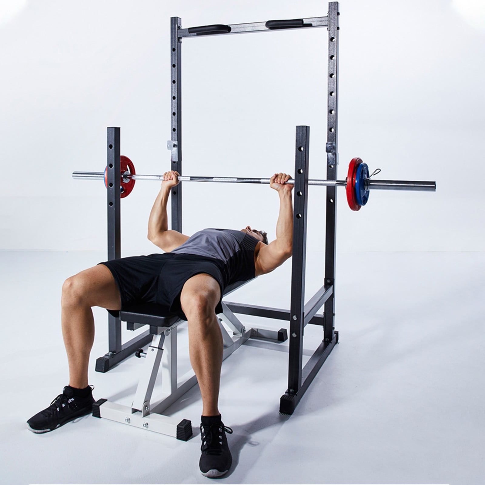 Details about   Half Frame Barbell Squat Rack Pull-Up Multi-Function Fitness Equipment Home USA 