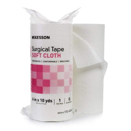 McKesson Surgical Tape, Perforated Cloth Medical Tape, 6 in x 10 yd, 1 Roll