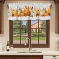 thumbnail image 6 of Orange Fall Curtain Valances for Windows, Kitchen Valance Window Treatments Panel 2 Pack, Thanksgiving Botanical Vintage Rod Pocket Short Curtains for Bathroom Bedroom 60 x 18 Inch, 6 of 8