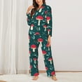thumbnail image 3 of Junzan Amanita Mushroom Print Womens Pajama Sets,Long Sleeve Button Down For Women Pjs 2 Piece, 3 of 9