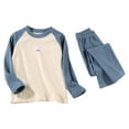 thumbnail image 4 of ATOGUTA Girls Thermal Underwear Set 2 Piece Fleece Top and Long Johns Base Layer Set Size 1T-14, Blue, 4 of 6
