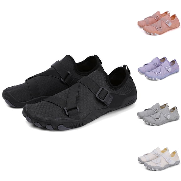 HOWPAY Womens Water Shoes Unisex Barefoot Aqua Socks Quick Dry Lightweight on Sneakers for Water Sports Summer Barefoot Shoes Black 35
