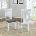 thumbnail image 2 of International Concepts Solid Wood Dining Side Chair in White and Gray (Set of 2), 2 of 7