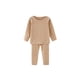thumbnail image 2 of Jumpingount Calzoncillos largos para niños, conjunto de ropa interior de invierno para niños, Color sólido, manga completa, base, capa base, clima frío, Ropa interior café amarillento Jumpingount AP013731-04, 2 of 6