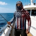 thumbnail image 4 of 4Th of July Mens Hoodies, UV Protection Hoddie Cloth, 250Th Anniversary Long Sleeve Shirts, Patriotic Fishing Swearshirts for Men, Independence Day Party Favor Gifts Blue Size: L, 4 of 6