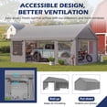 thumbnail image 5 of Mellcom 12' x 24' Carport, Heavy Duty Portable Garage with Side Doors and Removable Sidewalls, All-Season Car Port for Car,SUV,Truck,Gray, 5 of 7