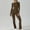 Brown, variant on ZZwxWA Women's Long Sleeve Flared Jumpsuit Stretchy One Piece Backless Bodycon Playsuit Sexy Full Length Legging Rompers