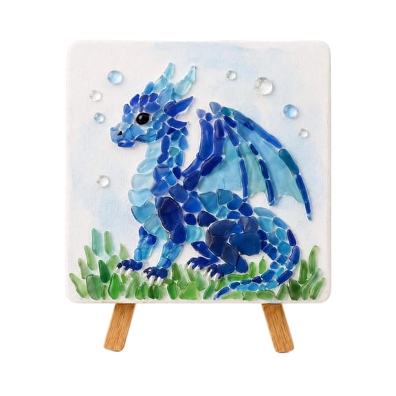Kiddiway Sea Glass Art Kit - DIY Sea Glass Kit with Colored Glass, Create Dragon Figurine, Great Sea Glass for Crafts and Glass Art Decor