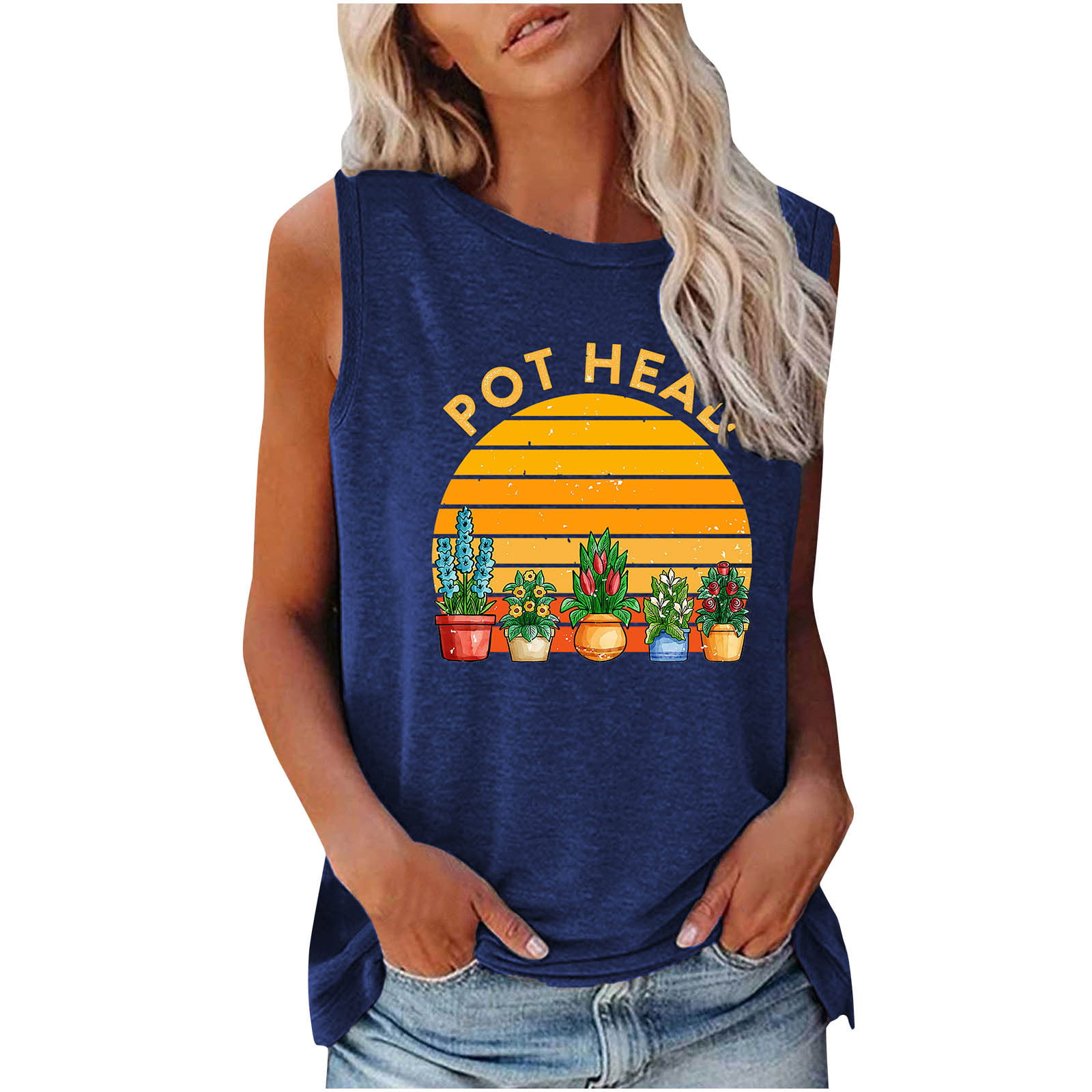 Cool-Eletina Hawaiian Funny Graphic Tank Tops for Women God is Greater Than The Highs and 