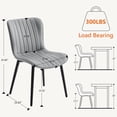 thumbnail image 2 of Modern Dining Chairs Set of 4, PU Leather Upholstered Kitchen Side Chairs with High Backrest, Heavy Duty, Cushions & Durable Metal Legs with Adjustable Feet for Kitchen, Dining Room,Restaurant,Grey, 2 of 7