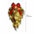 thumbnail image 2 of FastXmas Christmas Wreaths with LED Lights Decoration, Christmas Rattan with Red Berries Hanging Ornament,Simulation Norfolk Pine Branches Garland for Front Door,Window,Home,Wall Decor(15.7 Inches), 2 of 6