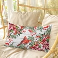 thumbnail image 4 of Cardinal Bird Pillow Covers, Linen Long Throw Pillow Case, Winter Poinsettia Pine Cones Berry Wood Holiday Pillow Protector Decorative Cushion Cover for Living Room/Bedroom 20" x 36", 4 of 8