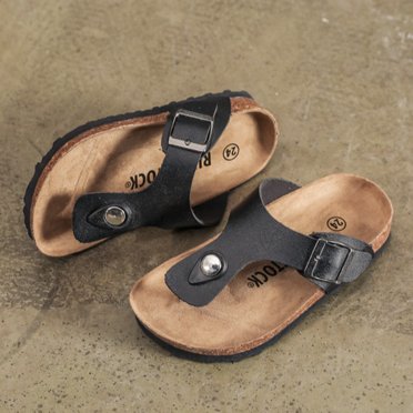 Kids Summer Sandals With Cork Footbed - Adjustable Strap Non-Slip Slides For Boys & Girls