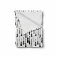 thumbnail image 2 of Music Soft Flannel Fleece Throw Blanket, Monochrome Strings Various Types Acoustic and Electronic Guitar Cello Violin, Cozy Plush for Indoor and Outdoor Use, 50" x 70", Black White Grey, by Ambesonne, 2 of 6
