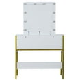 thumbnail image 4 of Winado Steel Frame Dressing Table with 10 Light Bulbs, Makeup Vanity with 2 Drawers and 5 Shelves, Touch Switch Mirror, White, 4 of 9