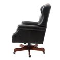 thumbnail image 3 of 14 Karat Home Vegan Leather Office Chair with Arms and High-Back, Height-adjustable Task Chair with 360-degree Metal Wheels, Black, 3 of 10