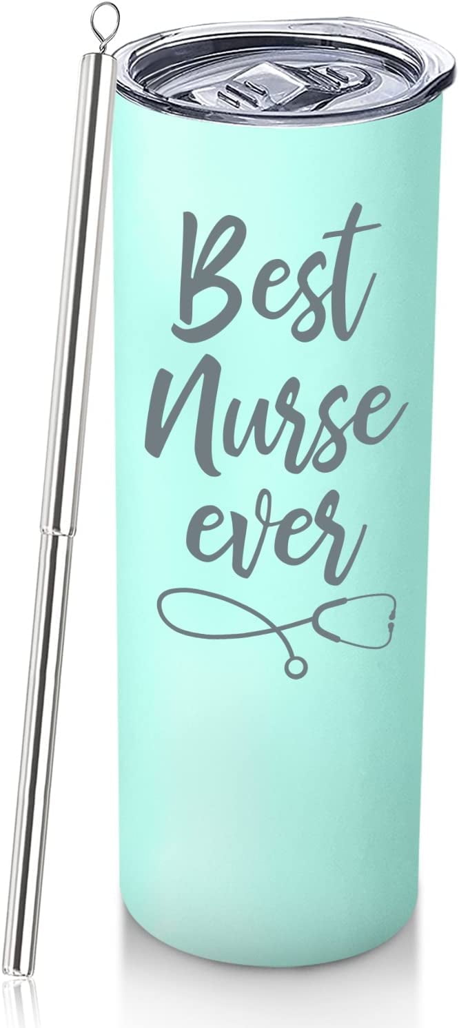 50 Strong Nurse Water Bottle - BPA Free 24 oz. w/Carry Loop & Chug Cap -  Great Gift for Nurses, RN, or Nursing Graduation for Birthday, Thank You,  Christmas or Graduate (Nurse