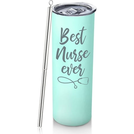 

Nurse Gifts For Women Nurse Practitioner Gifts 20oz Green Best Nurse Ever Skinny Wine Tumbler Nurse School Student Graduation Gifts Bulk Nurse Retirement Presents For Female Travel Cup With Straw