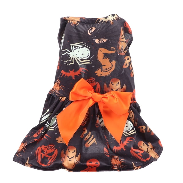 Vestido de fiesta para cachorros ANGGREK Vestido de perro divertido de Halloween con patrón único de poliéster para vacaciones