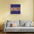 thumbnail image 4 of Canvas Print Wall Art Oil Paintings 4th of July Watercolor Blossom Flower Picture Prints Artwork for Living Room Kitchen Bathroom,Stretched and Framed Ready to Hang,USA Flag Patriotic Star on Blue, 4 of 9