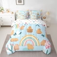 thumbnail image 2 of Castle Fairy Kids Teens Cartoon Capybara Twin Bedding Sets 7-Piece,Kawaii Rainbow Bedding Comforter Set Microfiber,Cute Flower Animal Breathable Sheet Sets,Super Cozy Room Decor,Reversible, 2 of 8