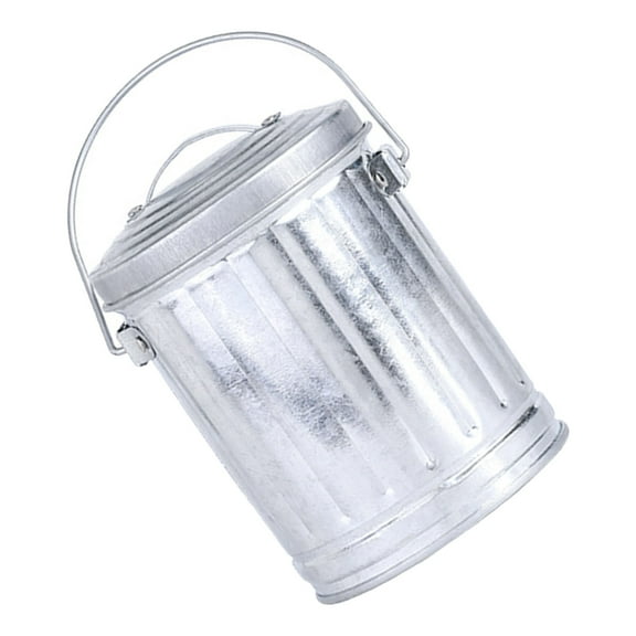 lixuesong Simple Galvanized Iron Ashtray with Lid for Home Office and Bedside Use Desktop Trash Bin Ashes Holder Practical