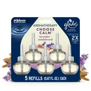 Glade PlugIns Air Freshener Refills, Calm Scent with Notes of Lavender & Sandalwood, 0.67 oz, 5 Count