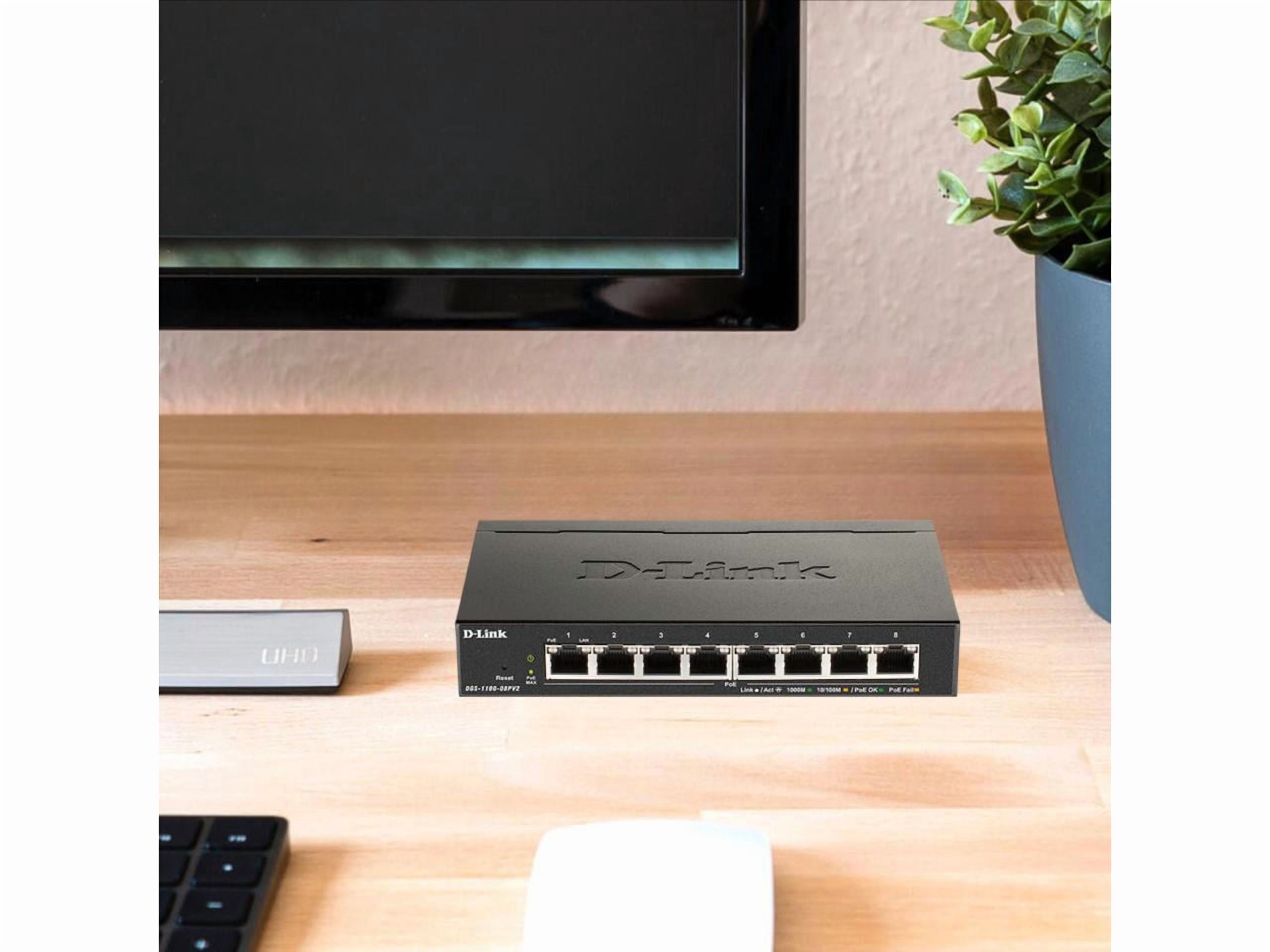 D-Link DGS-1100-08PV2 Ethernet Switch - 8 Ports - Manageable - 2 Layer Supported  (DGS110008PV2)