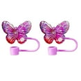 thumbnail image 2 of Walbest 2Pcs Butterfly Straw Covers 10mm Straw Topper for 30/40 Oz Tumbler Reusable Drinking Straw Caps Eco-Friendly Cup Accessories, 2 of 8