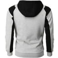 thumbnail image 3 of Men's Hoodies Zipper Color Block Jacket Drawstring Hooded Sweater Outwear Long Sleeve Slim Sports Sweatshirts, 3 of 4