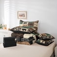 thumbnail image 6 of Homewish Moose Bear Deer Twin Bedding Sets 7-Piece, Vintage Brown Green Buffalo Bedding Comforter Set, Western Countryside Reversible Sheet Sets, Breathable Home Decor, 6 of 8