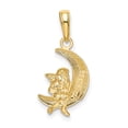 thumbnail image 4 of FJC Finejewelers 10 kt Yellow Gold and Rhodium Polished Moon with Angel Charm 17 x 11 mm, 4 of 6