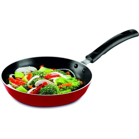 

Pigeon Nonstick Skillet 10 - Frying Pan Induction Cookware Triple Layer PFOA Free Scratch Resistant Coating Dishwasher Safe Oven Safe for omelettes stir fry eggs and more (Black & Red)