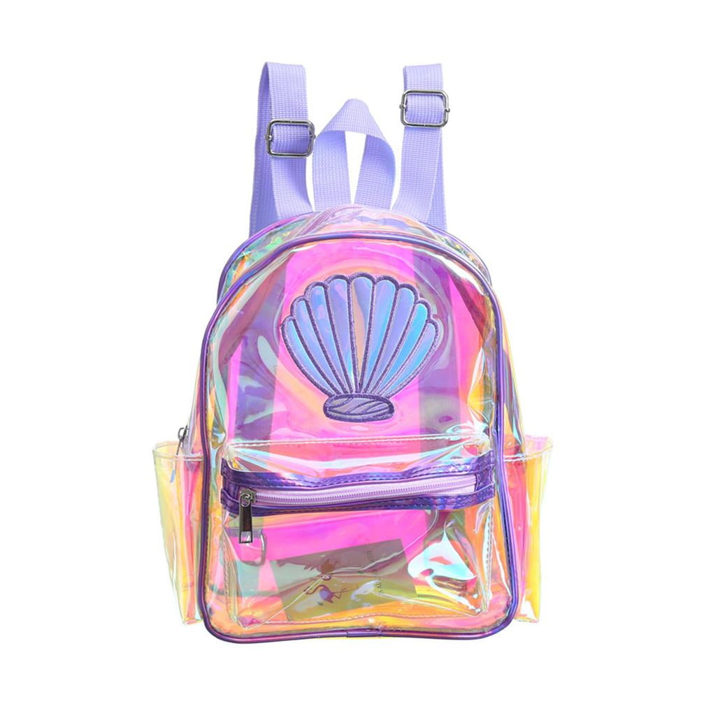 fastboy Girl PVC Transparent Holographic Backpack Fashion Kids Holographic Backpack School Bags Violet Walmart