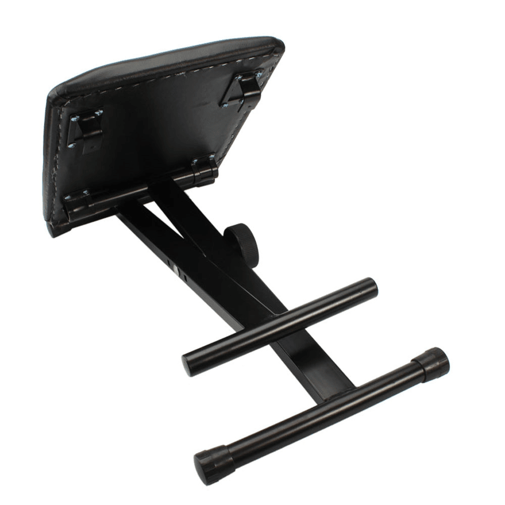 Tcbosik Folding Piano Bench, 18"-20" Height Adjustable Portable Keyboard Stool, Collapsible Chair with Padded Seat, Black