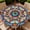 Bohemia, variant on Outdoor Tablecloth with Umbrella Hole and Zipper Waterproof Round Fitted Tablecloth with Elastic Edge, Wipeable Outdoor Table Cover for Patio, Garden, Picnic Fits 37-44" Round Tables