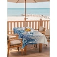 thumbnail image 2 of Outdoor Tablecloth with Umbrella Hole for Patio/Picnic/Party/Camping, Summer Coastal Waterproof Table Cloth Rectangle Table Cover Washable, Watercolor Ocean Coral Starfish Conch Beige (52"x 70"), 2 of 8
