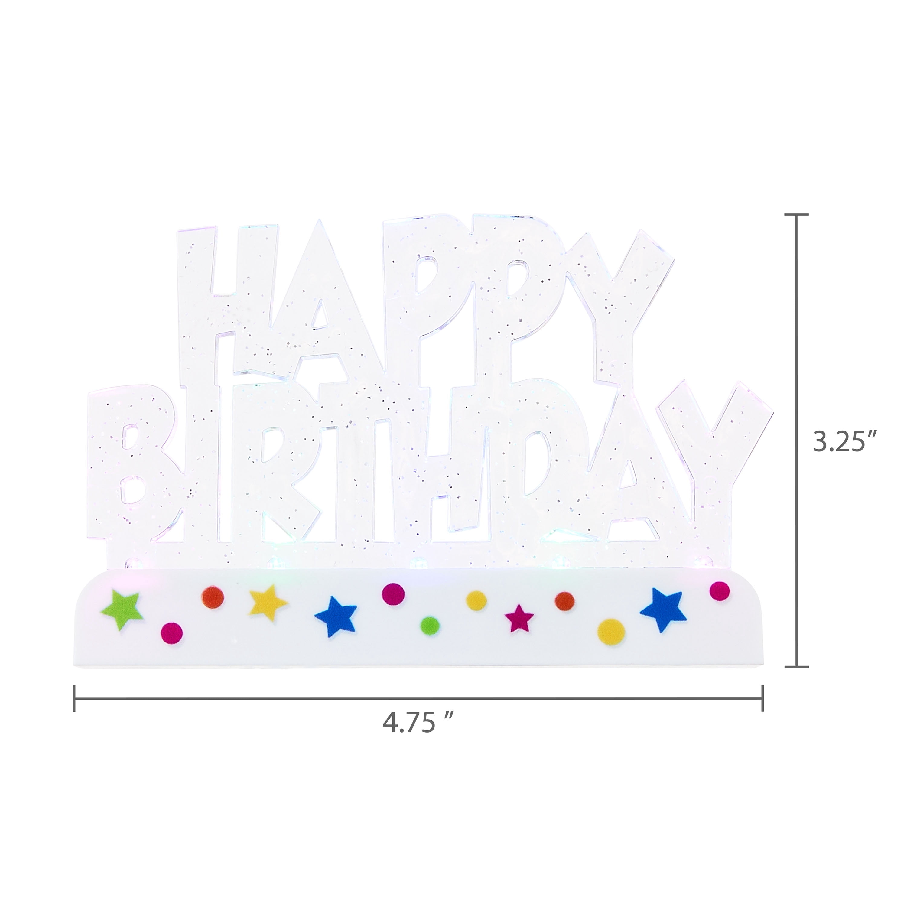 Way To Celebrate Multicolor Happy Birthday Flashing Cake Topper