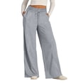 thumbnail image 7 of Nestiefly Womens Wide Leg Sweatpants Drawstring Elastic Waist Baggy Lounge Pants Baggy Sweat Pant Fall Winter Joggers Pant with Pockets Light Gray XL, 7 of 7