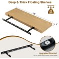 thumbnail image 2 of Floating Shelves for Wall, 24Inch Floating Shelves Set of 2, Hanging Shelf with Invisible Brackets, Wood Shelves for Living Room, Bedroom, Kitchen, Oak, 2 of 14