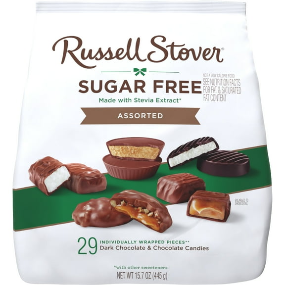 RUSSELL STOVER Sugar Free Assorted Chocolate Candy, 15.7 oz. bag