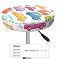 thumbnail image 3 of Salouo Doodle Cars Pattern Bar Stool Cushion Cover, Round Crease-Resistant Stretchy Dustproof Stool Seat Slipcover for Bar Round Chair-12 inch, 3 of 6